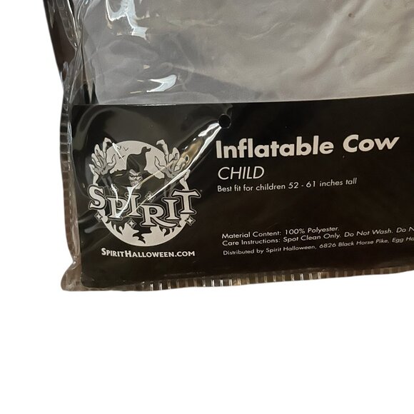 🐄 Spirit Halloween Inflatable Cow Costume Child Size 52"-61" Worn Once - Picture 4 of 4